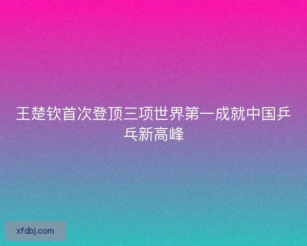 王楚钦首次登顶三项世界第一成就中国乒乓新高峰